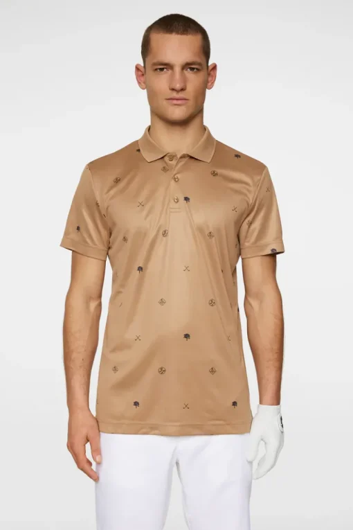 Golf|Polo Shirts<J.Lindeberg Club House Motif Polo GolfMicroTigersEyeS