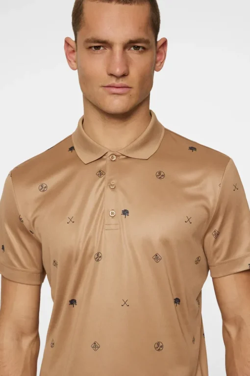 Golf|Polo Shirts<J.Lindeberg Club House Motif Polo GolfMicroTigersEyeS
