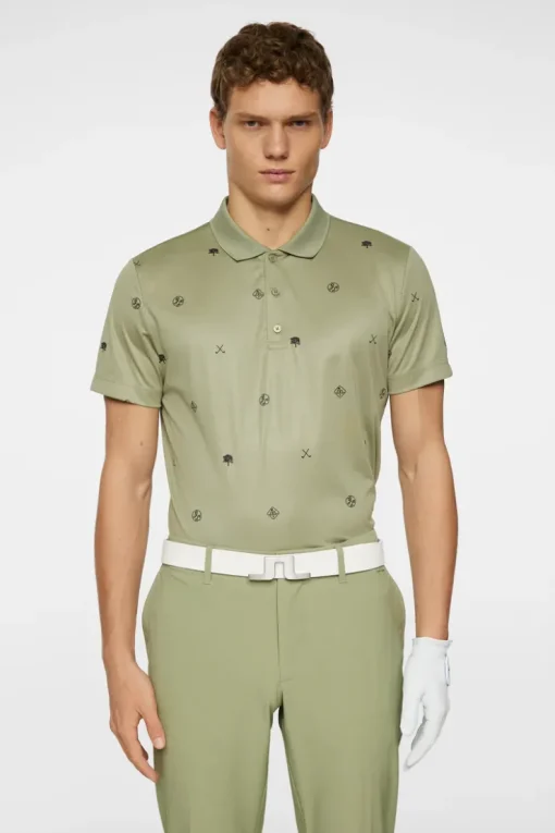 Golf|Polo Shirts<J.Lindeberg Club House Motif Polo GolfMicroOliveS