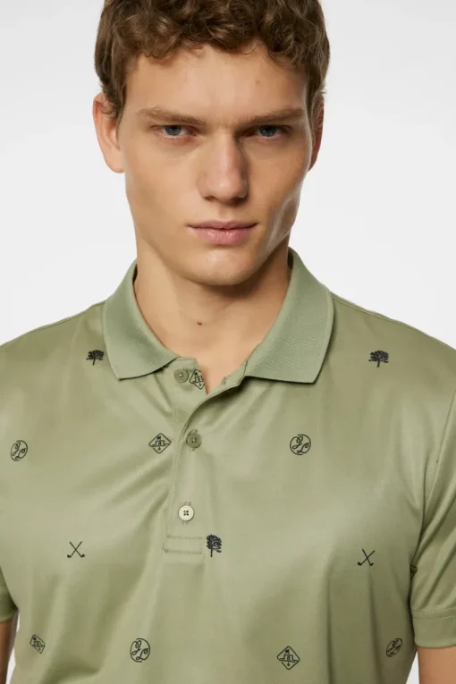 Golf|Polo Shirts<J.Lindeberg Club House Motif Polo GolfMicroOliveS
