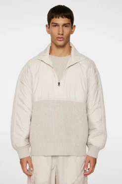 Knitwear|Tops<J.Lindeberg Cole Hybrid Knit Quarter Zip Moonbeam