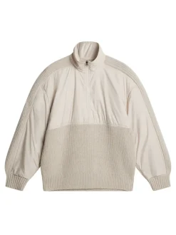 Knitwear|Tops<J.Lindeberg Cole Hybrid Knit Quarter Zip Moonbeam