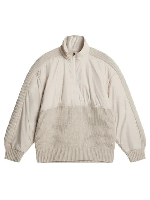 Knitwear|Tops<J.Lindeberg Cole Hybrid Knit Quarter Zip Moonbeam