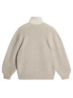 Knitwear|Tops<J.Lindeberg Cole Hybrid Knit Quarter Zip Moonbeam