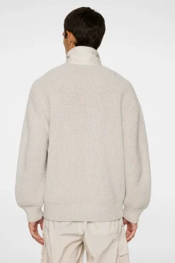 Knitwear|Tops<J.Lindeberg Cole Hybrid Knit Quarter Zip Moonbeam