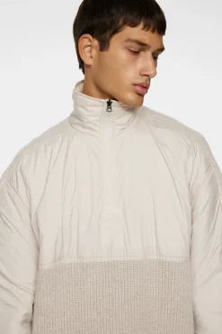 Knitwear|Tops<J.Lindeberg Cole Hybrid Knit Quarter Zip Moonbeam