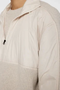 Knitwear|Tops<J.Lindeberg Cole Hybrid Knit Quarter Zip Moonbeam