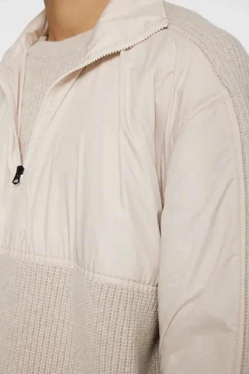 Knitwear|Tops<J.Lindeberg Cole Hybrid Knit Quarter Zip Moonbeam