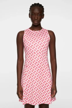 Golf|Dresses<J.Lindeberg Cora Print Dress TourGeoPinkM