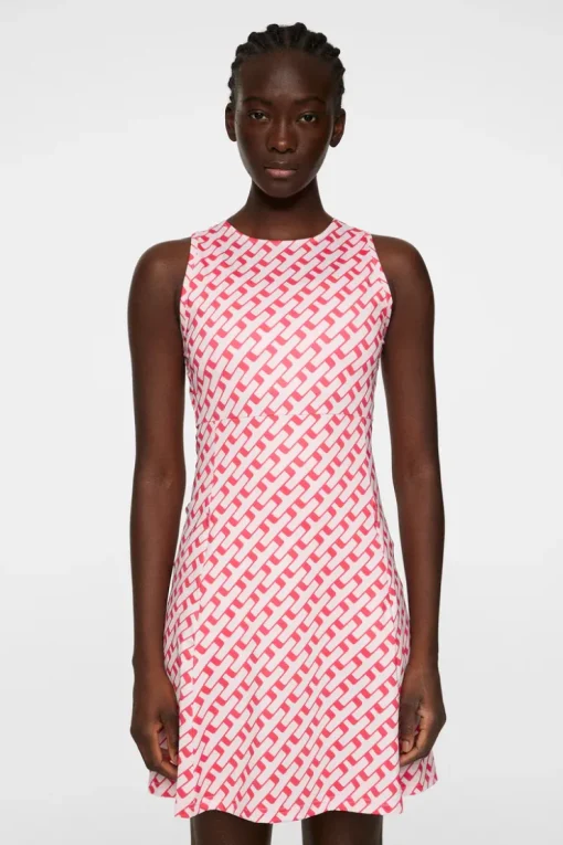Golf|Dresses<J.Lindeberg Cora Print Dress TourGeoPinkM