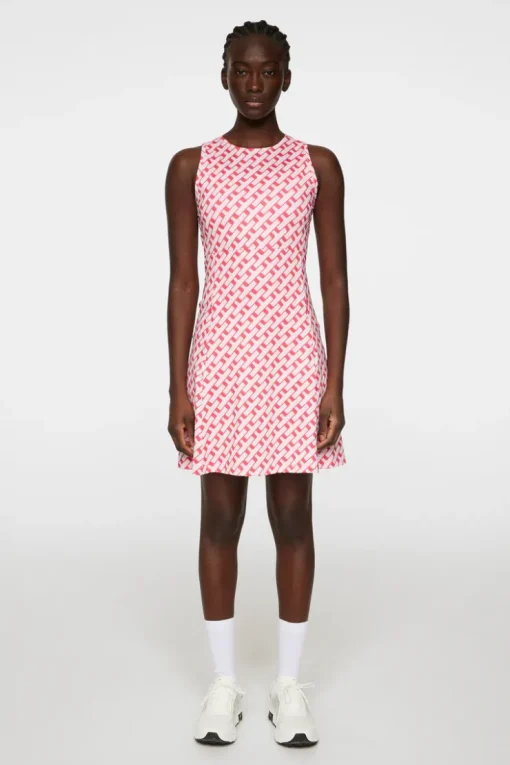 Golf|Dresses<J.Lindeberg Cora Print Dress TourGeoPinkM