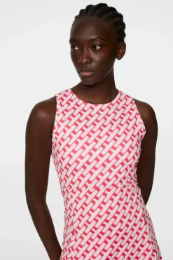 Golf|Dresses<J.Lindeberg Cora Print Dress TourGeoPinkM