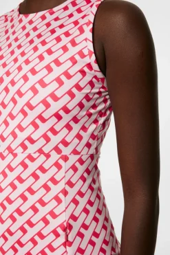 Golf|Dresses<J.Lindeberg Cora Print Dress TourGeoPinkM