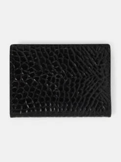Wallets|Accessories<J.Lindeberg Croc Folded Card Holder Black