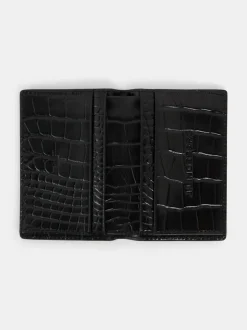 Wallets|Accessories<J.Lindeberg Croc Folded Card Holder Black