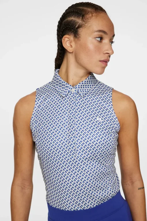 Golf|Tanks<J.Lindeberg Dena Print Sleeveless Top TourGeoMoonbeamS