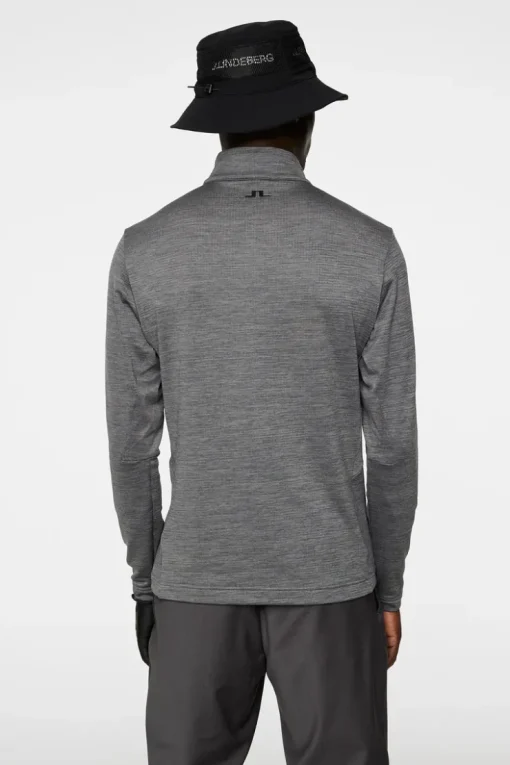 Golf|Ski<J.Lindeberg Destry Zip Mid Layer DarkGreyMelange