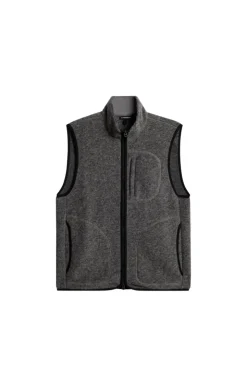 Après Ski<J.Lindeberg Duncan Wool Fleece Vest LightGreyMelange