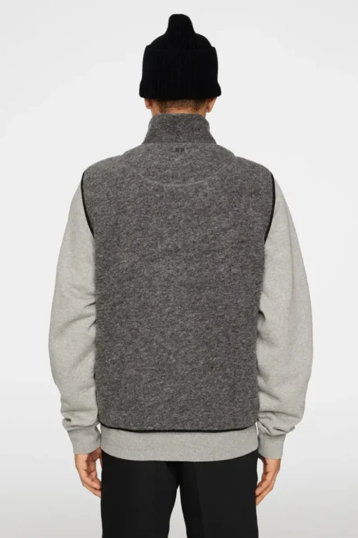 Après Ski<J.Lindeberg Duncan Wool Fleece Vest LightGreyMelange
