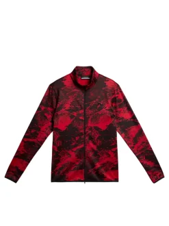 Ski|Base & Mid Layers<J.Lindeberg Eddie Print Mid Layer MountainGlitchRed