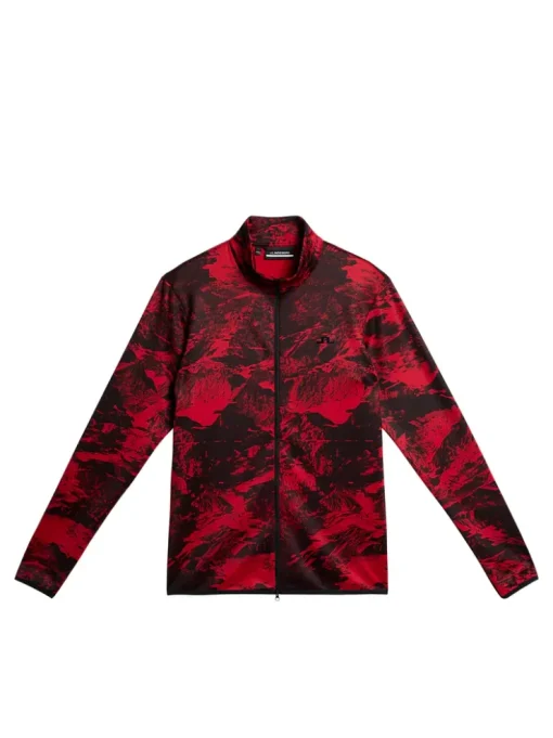 Ski|Base & Mid Layers<J.Lindeberg Eddie Print Mid Layer MountainGlitchRed