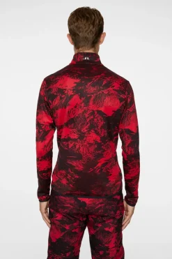 Ski|Base & Mid Layers<J.Lindeberg Eddie Print Mid Layer MountainGlitchRed