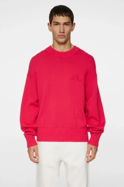 Knitwear|Tops<J.Lindeberg Eddy Cotton Wool Crew Neck Azalea