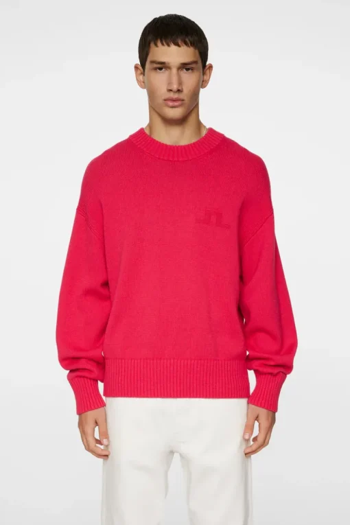 Knitwear|Tops<J.Lindeberg Eddy Cotton Wool Crew Neck Azalea