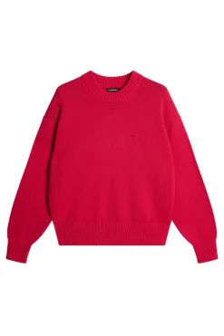 Knitwear|Tops<J.Lindeberg Eddy Cotton Wool Crew Neck Azalea