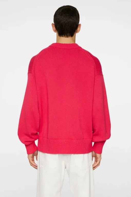 Knitwear|Tops<J.Lindeberg Eddy Cotton Wool Crew Neck Azalea