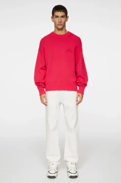 Knitwear|Tops<J.Lindeberg Eddy Cotton Wool Crew Neck Azalea