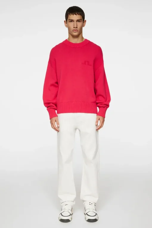Knitwear|Tops<J.Lindeberg Eddy Cotton Wool Crew Neck Azalea