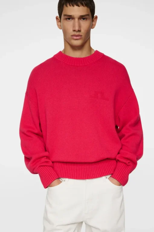 Knitwear|Tops<J.Lindeberg Eddy Cotton Wool Crew Neck Azalea