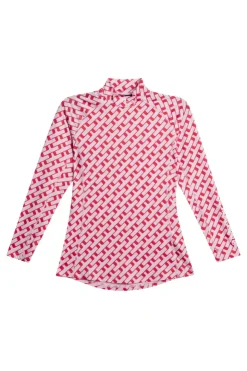Golf|Tops<J.Lindeberg Ella Print Compression Top TourGeoPinkM
