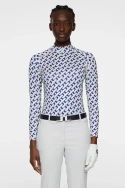 Golf|Base & Mid Layers<J.Lindeberg Ella Print Compression Top TourGeoMoonbeamM