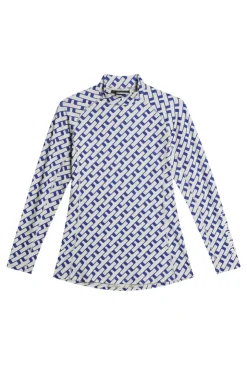 Golf|Base & Mid Layers<J.Lindeberg Ella Print Compression Top TourGeoMoonbeamM