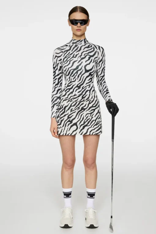 Golf|Base & Mid Layers<J.Lindeberg Ella Print Compression Top TourTigerMoonbeamM