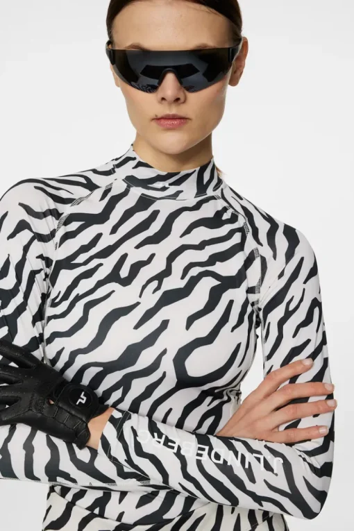 Golf|Base & Mid Layers<J.Lindeberg Ella Print Compression Top TourTigerMoonbeamM