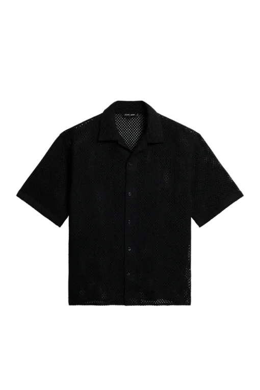 Tops|Shirts<J.Lindeberg Ellis Crochet Shirt Black