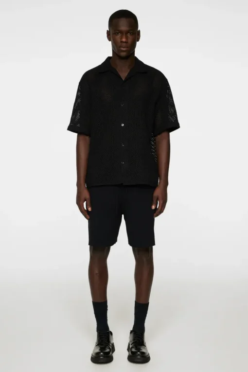 Tops|Shirts<J.Lindeberg Ellis Crochet Shirt Black