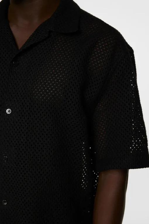 Tops|Shirts<J.Lindeberg Ellis Crochet Shirt Black