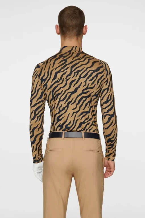 Golf|Tops<J.Lindeberg Ello Compression Print TourTigerBrownM