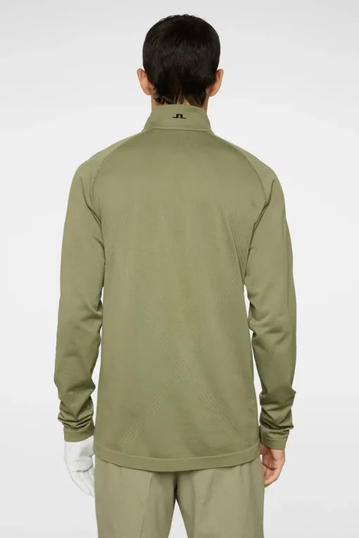 Golf|Base & Mid Layers<J.Lindeberg Fay Seamless Mid Layer OilGreen