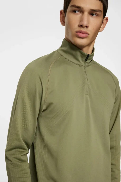 Golf|Base & Mid Layers<J.Lindeberg Fay Seamless Mid Layer OilGreen