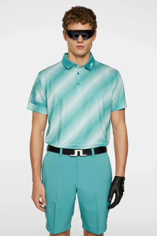 Golf|Polo Shirts<J.Lindeberg Heath Print Polo CombTealM