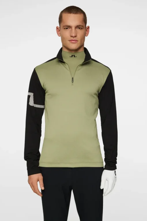 Golf|Base & Mid Layers<J.Lindeberg Heath Strike Mid Layer OilGreen