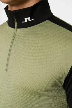 Golf|Base & Mid Layers<J.Lindeberg Heath Strike Mid Layer OilGreen