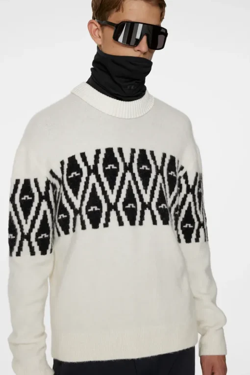 Ski|Tops<J.Lindeberg Jalen Jacquard Knitted Sweater WhisperWhite