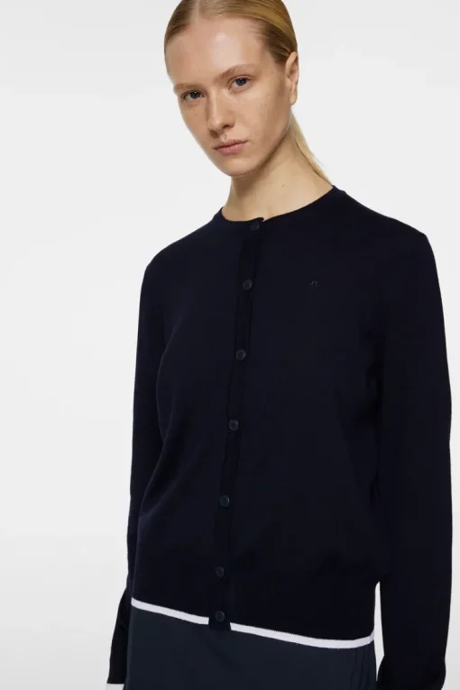 Golf|Knitwear<J.Lindeberg Joanna Knitted Cardigan JLNavy