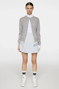 Golf|Knitwear<J.Lindeberg Joanna Knitted Cardigan LightGreyMelange